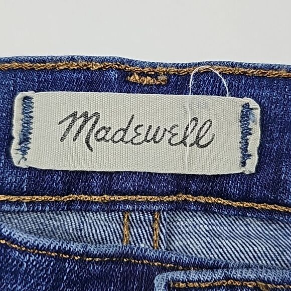 Madewell -1107 Blue Chewed-Hem Edition 10" High-Rise Skinny‎ Jeans Size 28 - Picture 4 of 10